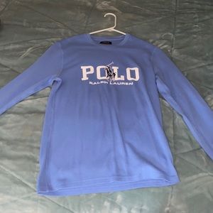 Baby blue polo sleep shirt, size medium